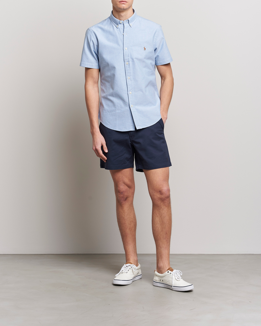Herre | Skjorter | Polo Ralph Lauren | Slim Fit Oxford Short Sleeve Shirt Blue