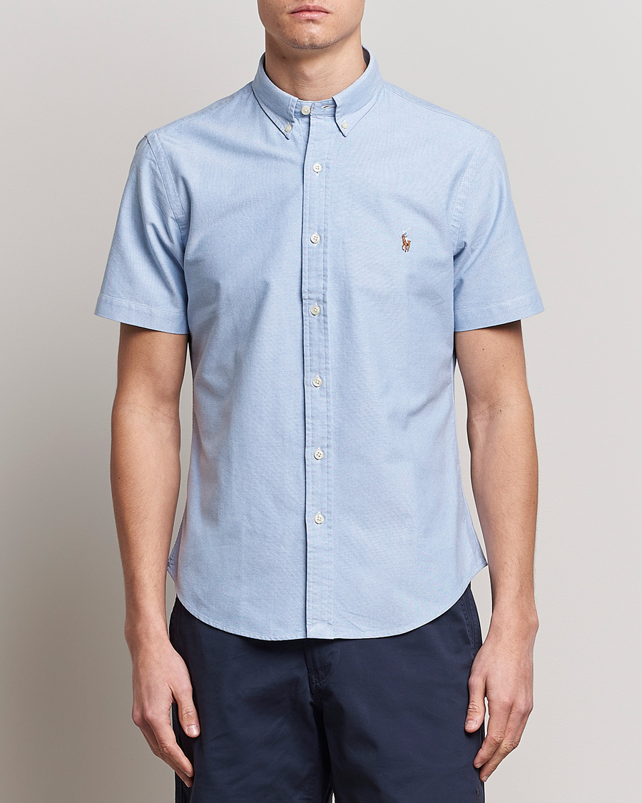 Herre | Skjorter | Polo Ralph Lauren | Slim Fit Oxford Short Sleeve Shirt Light Blue