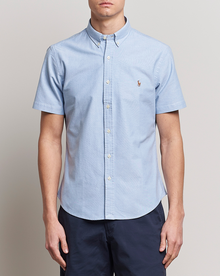 Herre | Kortermede skjorter | Polo Ralph Lauren | Slim Fit Oxford Short Sleeve Shirt Blue