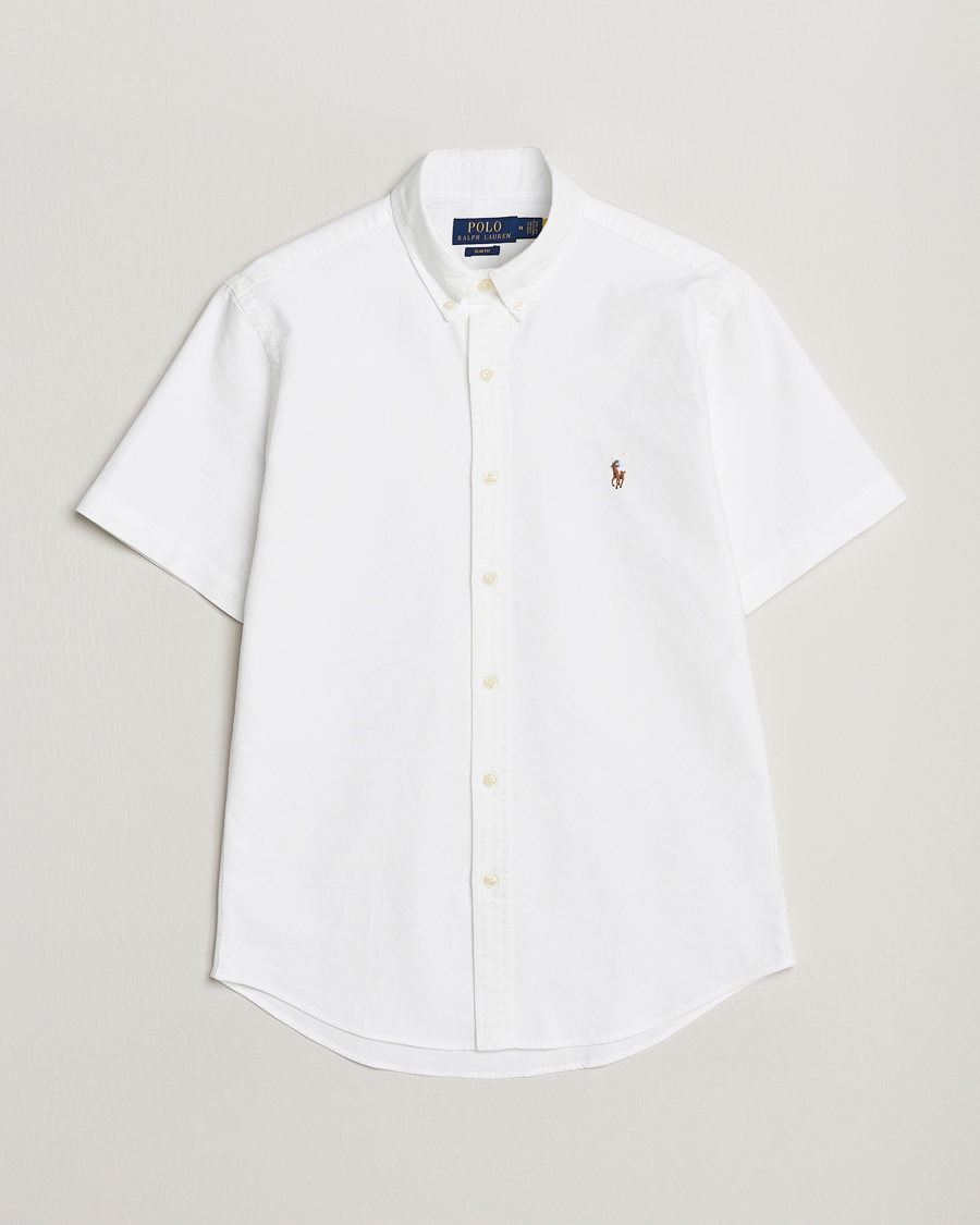 Herre | Skjorter | Polo Ralph Lauren | Slim Fit Oxford Short Sleeve Shirt White