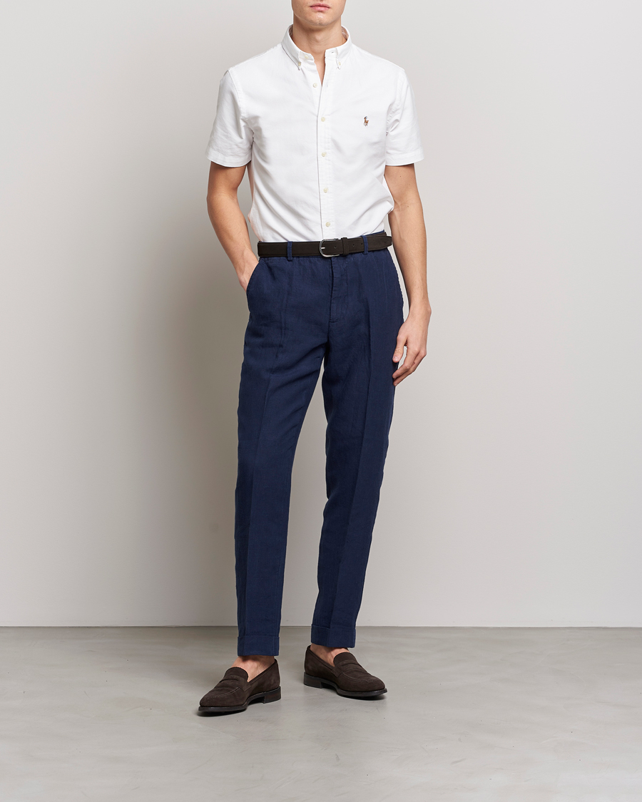 Herre | Skjorter | Polo Ralph Lauren | Slim Fit Oxford Short Sleeve Shirt White