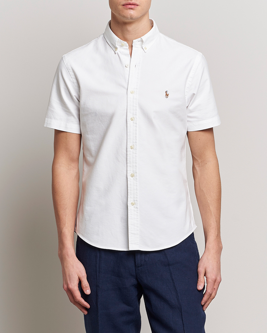 Herre | Skjorter | Polo Ralph Lauren | Slim Fit Oxford Short Sleeve Shirt White