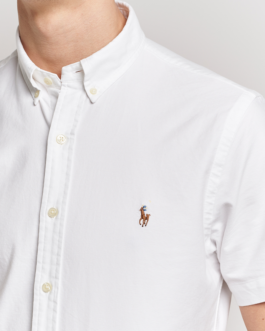Herre | Skjorter | Polo Ralph Lauren | Slim Fit Oxford Short Sleeve Shirt White