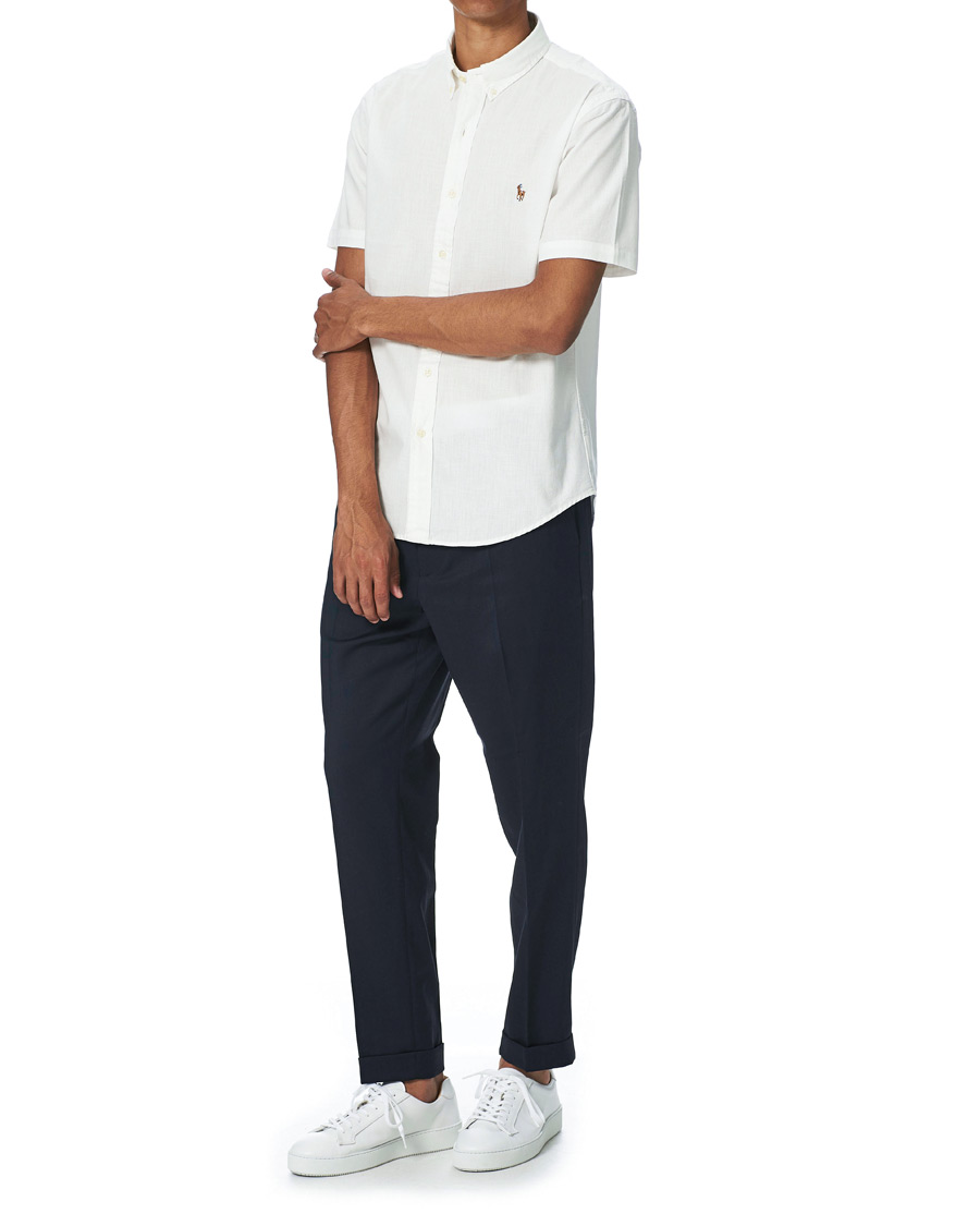 Herre | Kortermede skjorter | Polo Ralph Lauren | Slim Fit Short Sleeve Button Down Shirt White