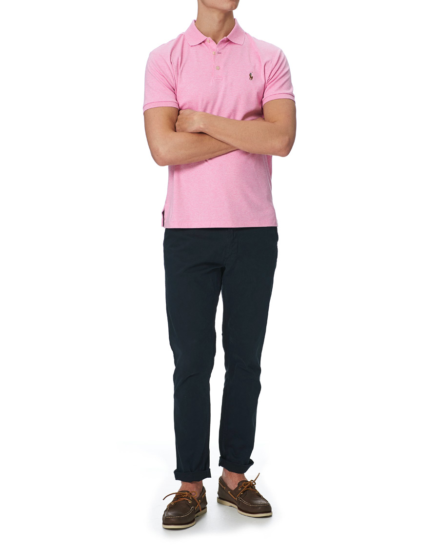 Herre | Pikéer | Polo Ralph Lauren | Custom Slim Fit Interlock Polo Hampton Pink Heather