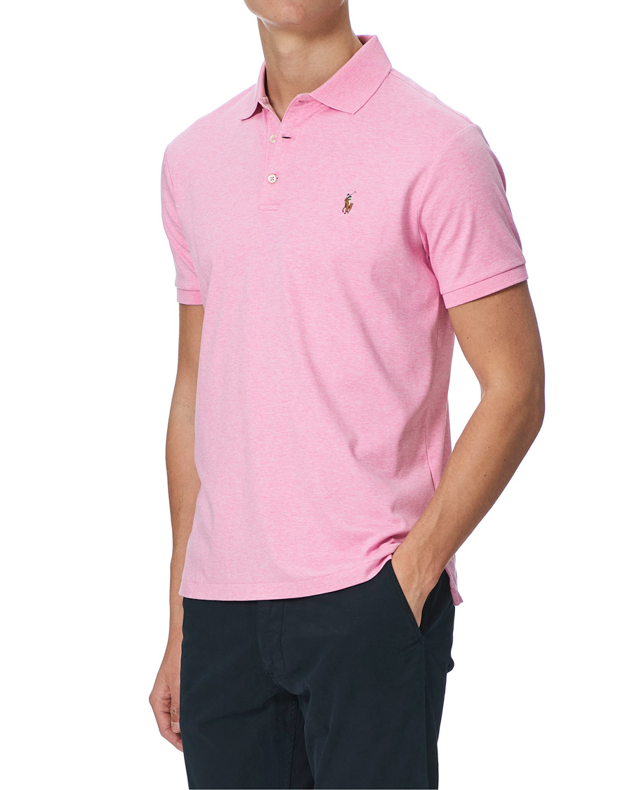Herre | Pikéer | Polo Ralph Lauren | Custom Slim Fit Interlock Polo Hampton Pink Heather