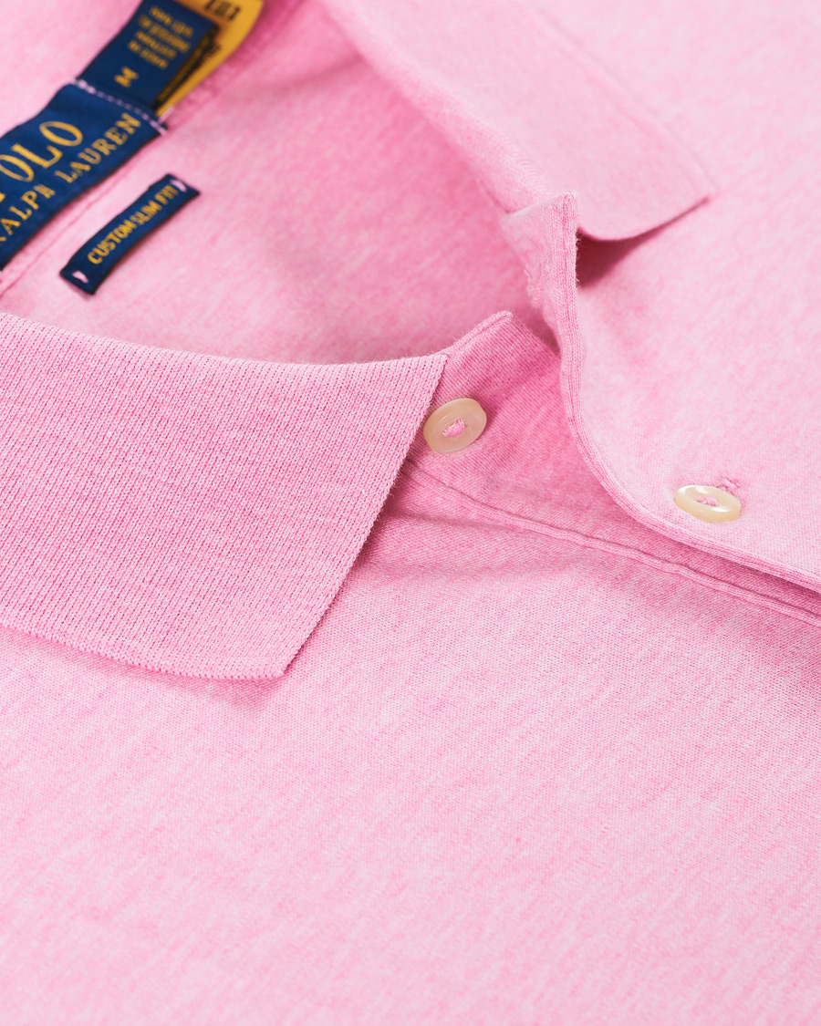 Herre | Pikéer | Polo Ralph Lauren | Custom Slim Fit Interlock Polo Hampton Pink Heather