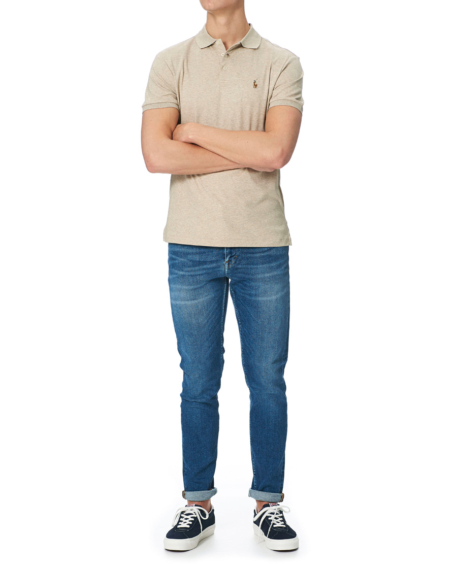 Herre | Pikéer | Polo Ralph Lauren | Luxury Pima Cotton Polo Tuscan Beige Heather