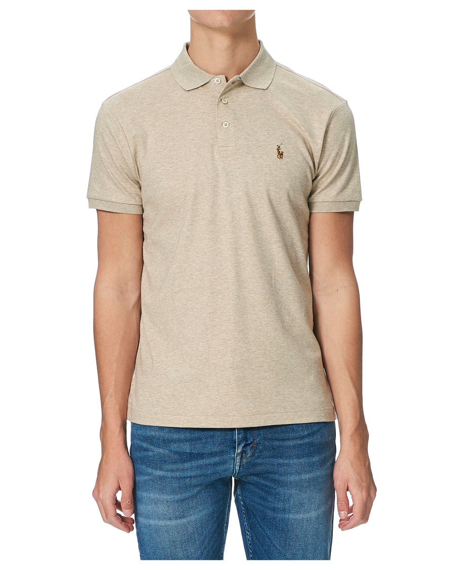 Herre | Pikéer | Polo Ralph Lauren | Luxury Pima Cotton Polo Tuscan Beige Heather