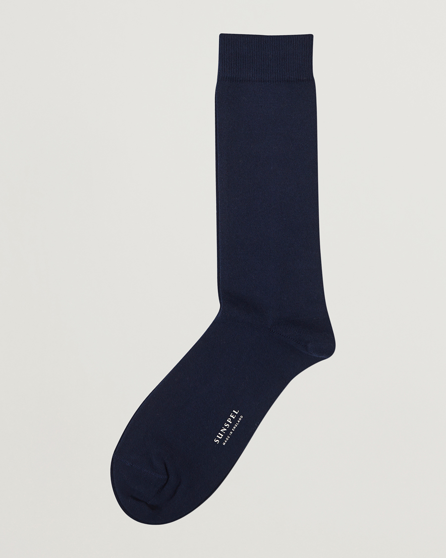 Herre | Undertøy | Sunspel | Cotton Blend Socks Navy