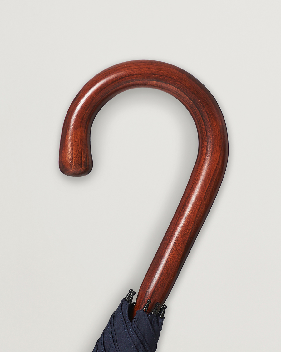 Herre | Paraplyer | Fox Umbrellas | Polished Cherrywood Solid Umbrella Navy