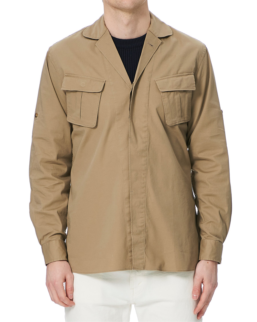 Herre | Skjorter | Lardini | Cotton Pocket Overshirt Beige