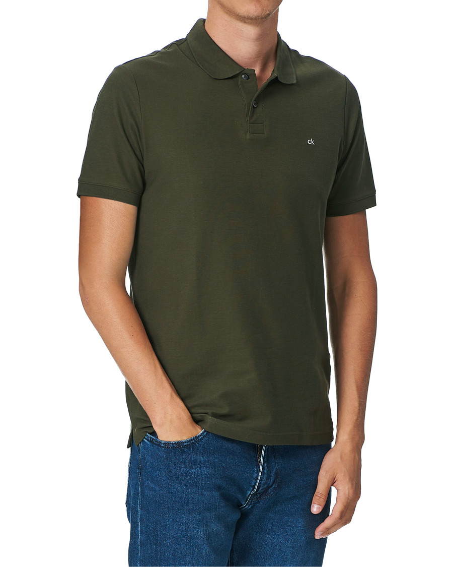 Herre | Pikéer | Calvin Klein | Slim Fit Refined Polo Dark Olive