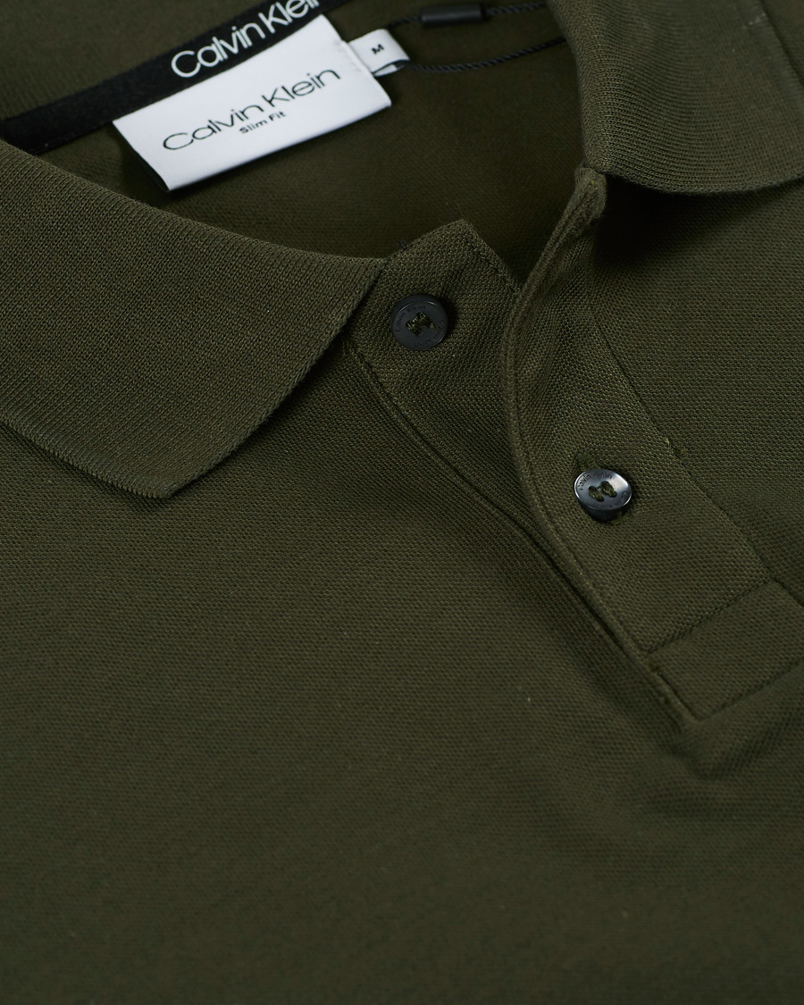 Herre | Pikéer | Calvin Klein | Slim Fit Refined Polo Dark Olive
