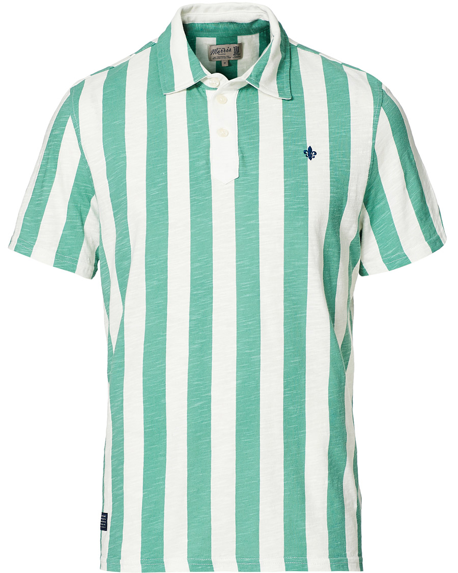 Herre | Pikéer | Morris | Keeton Stripe Piqué Shirt Green/White