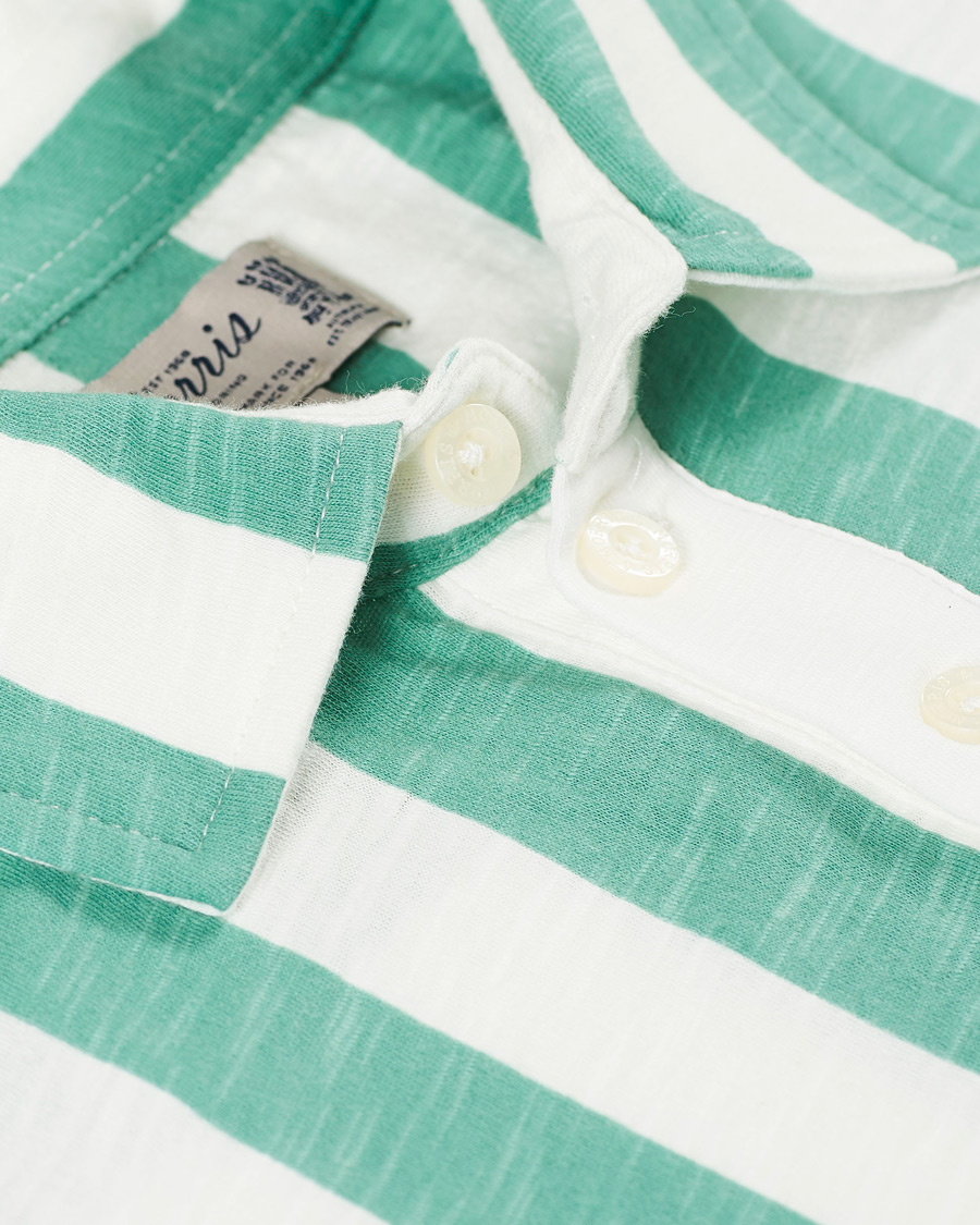 Herre | Pikéer | Morris | Keeton Stripe Piqué Shirt Green/White