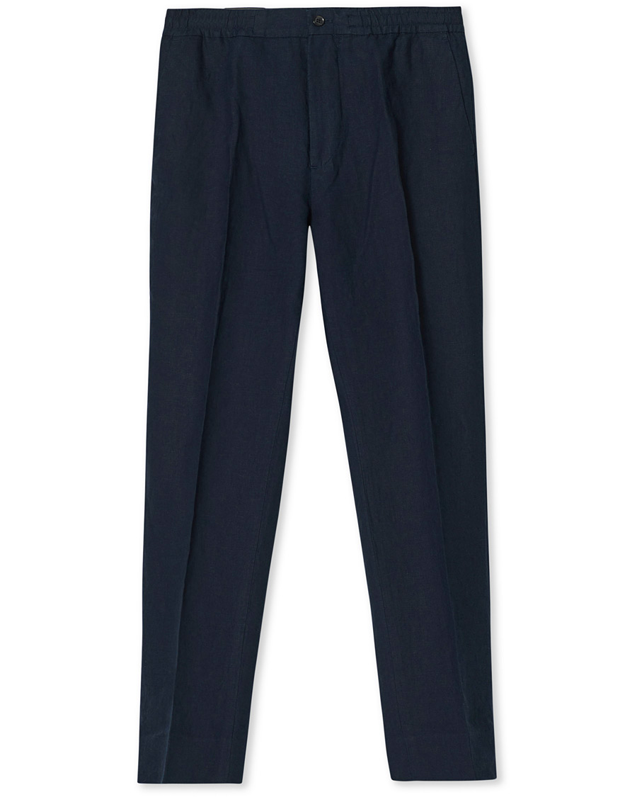 Herre | Bukser | J.Lindeberg | Sasha Linen Drawstring Trousers Navy