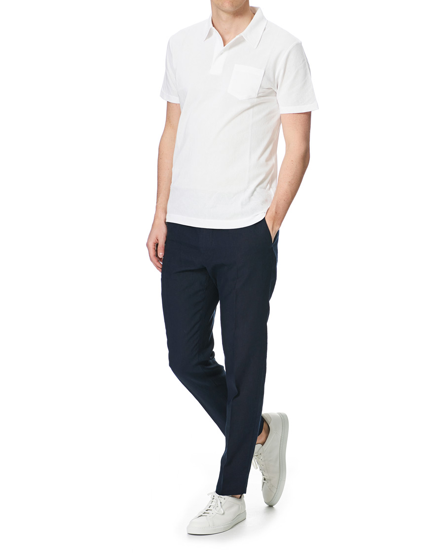 Herre | Bukser | J.Lindeberg | Sasha Linen Drawstring Trousers Navy