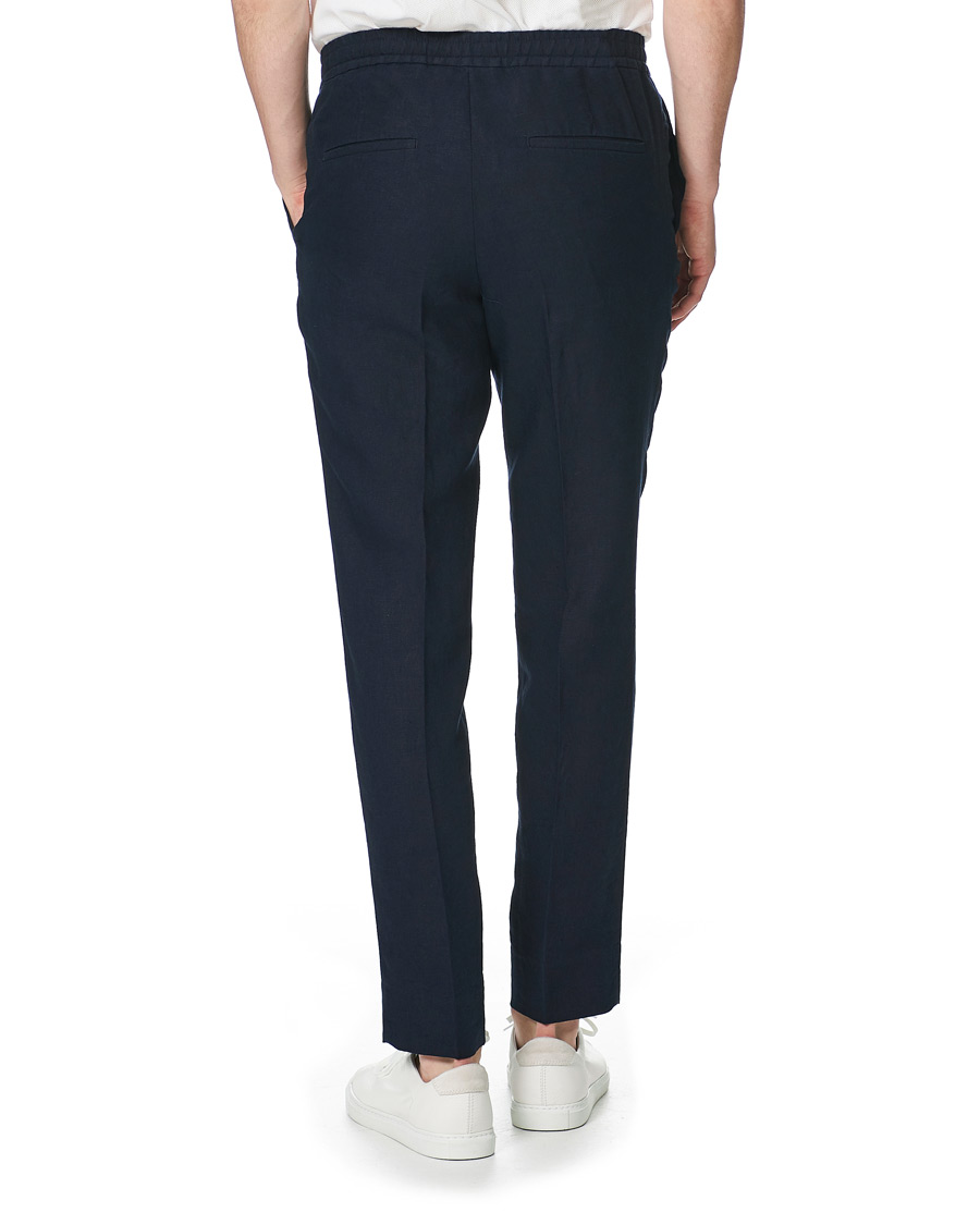 Herre | Bukser | J.Lindeberg | Sasha Linen Drawstring Trousers Navy