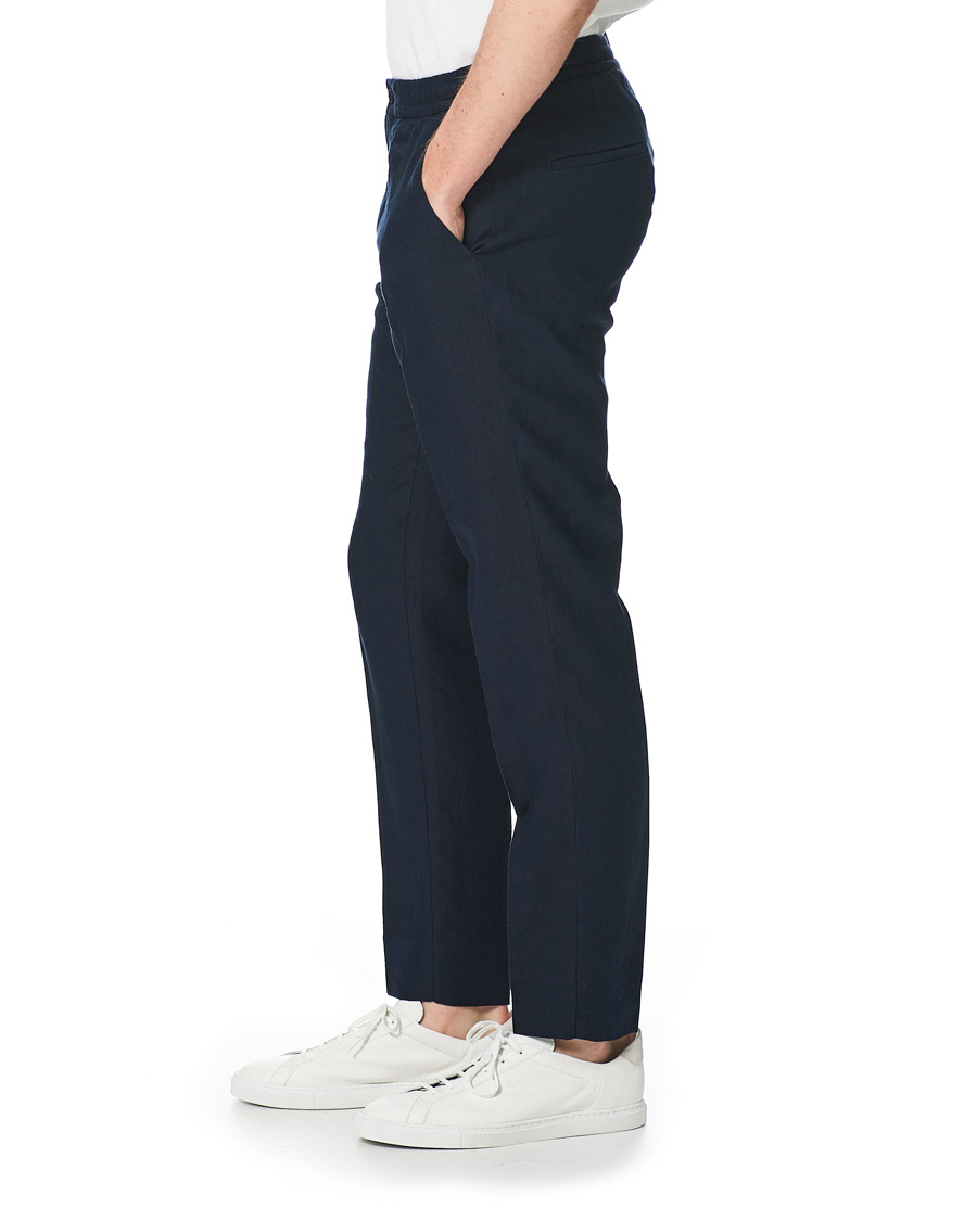 Herre | Bukser | J.Lindeberg | Sasha Linen Drawstring Trousers Navy