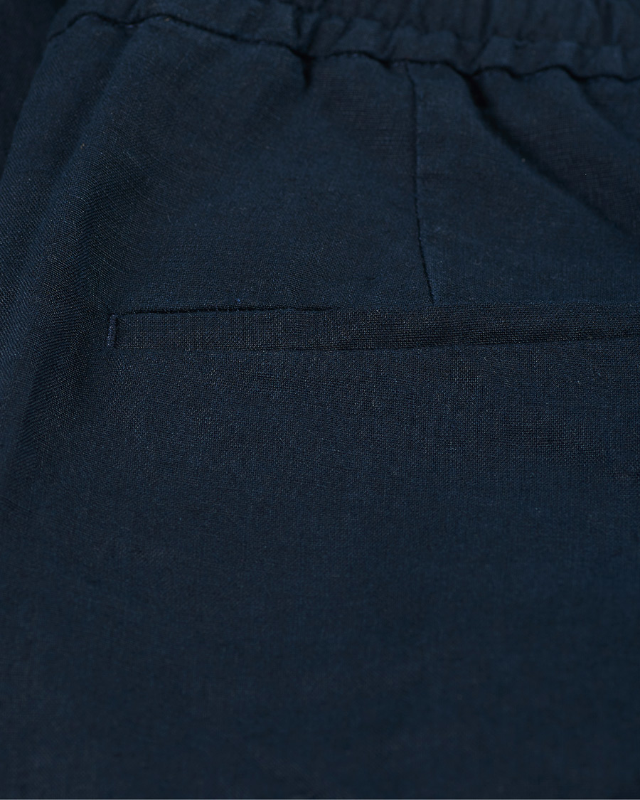Herre | Bukser | J.Lindeberg | Sasha Linen Drawstring Trousers Navy
