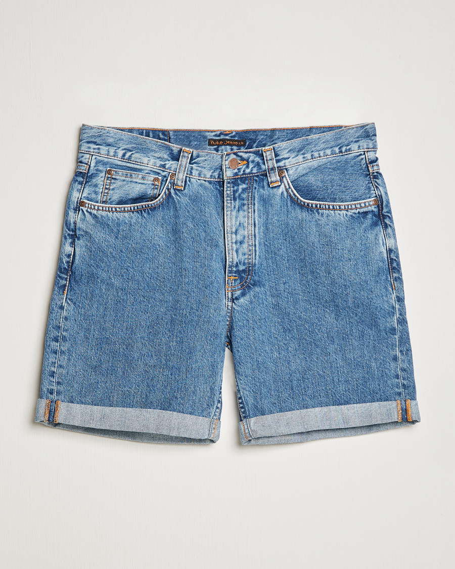 Herre | Shorts | Nudie Jeans | Josh Stretch Denim Shorts Friendly Blue
