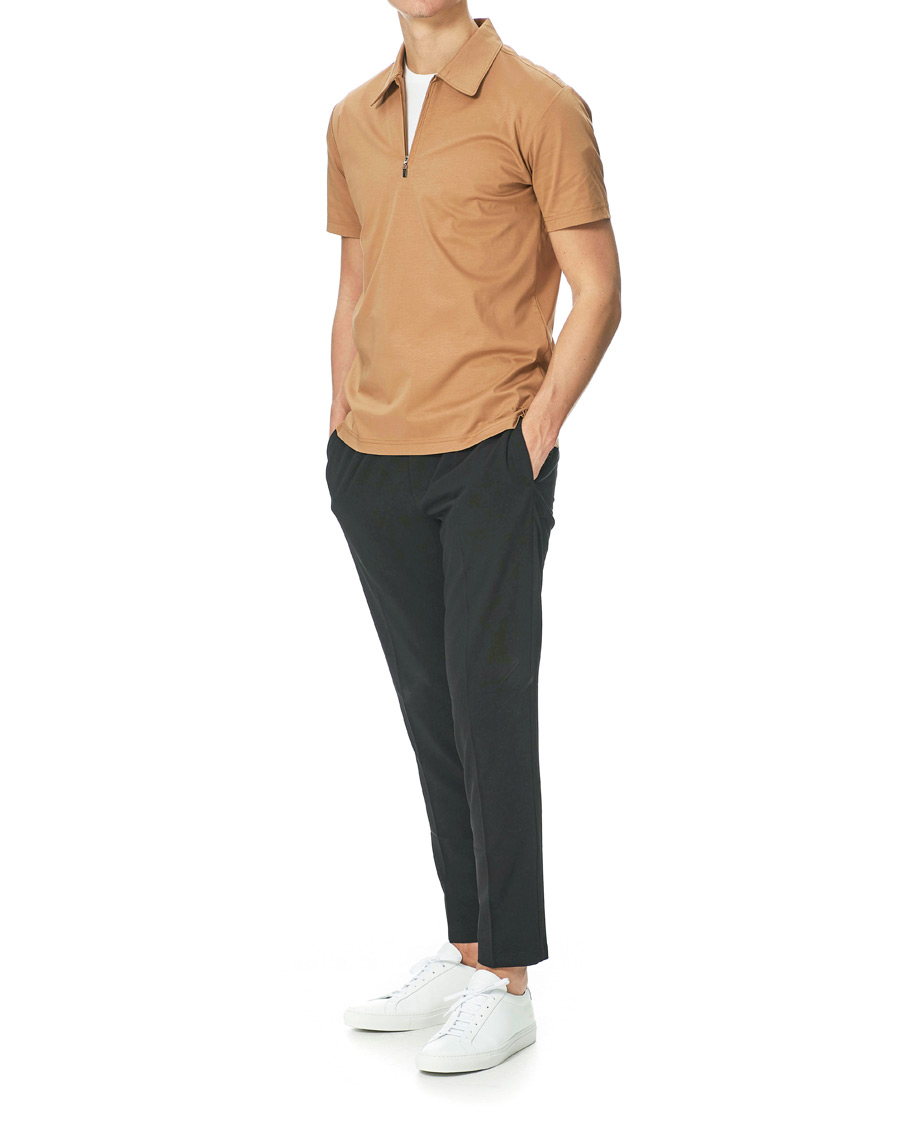 Herre | Pikéer | Tiger of Sweden | Laron Half Zip Polo Brown