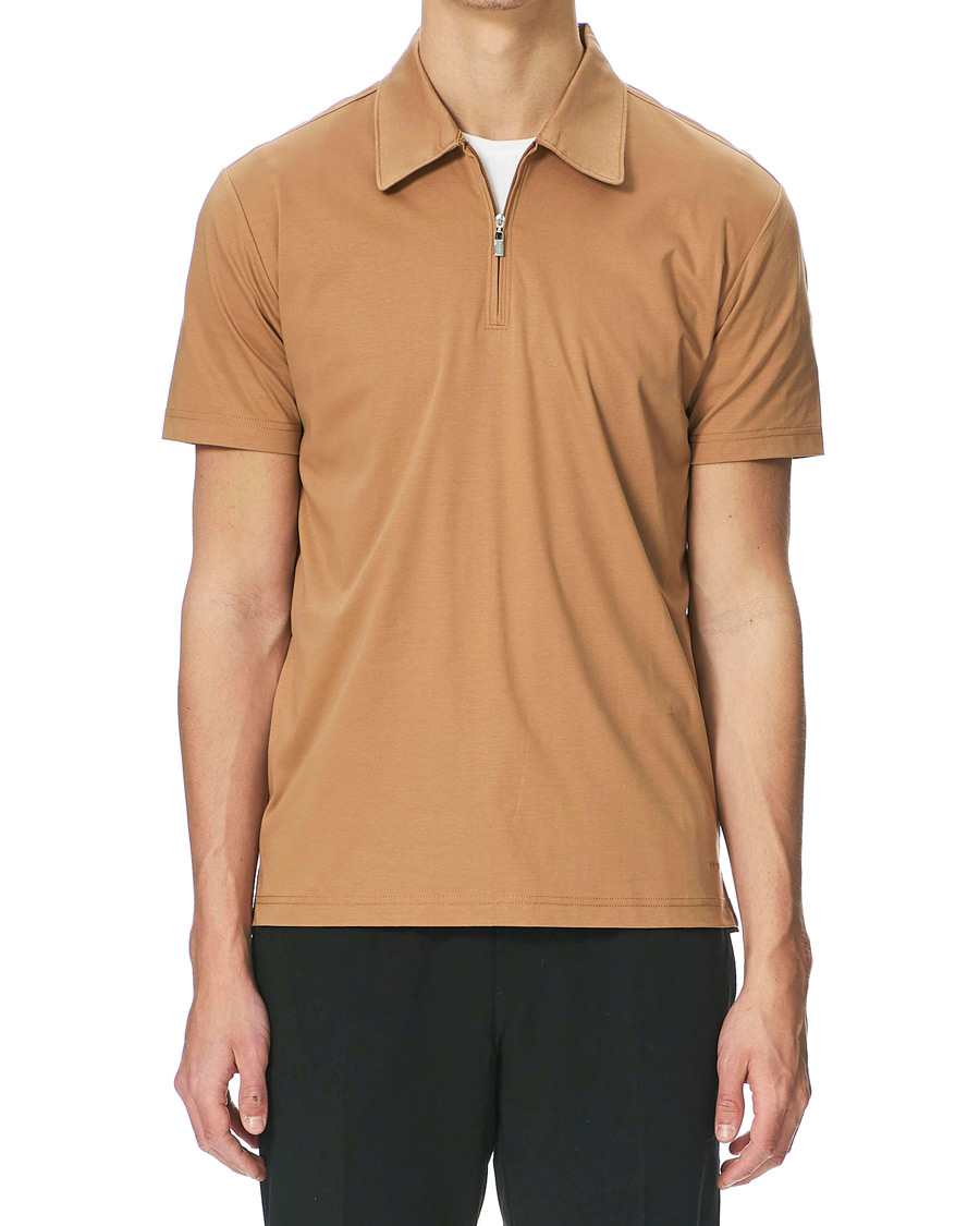 Herre | Pikéer | Tiger of Sweden | Laron Half Zip Polo Brown