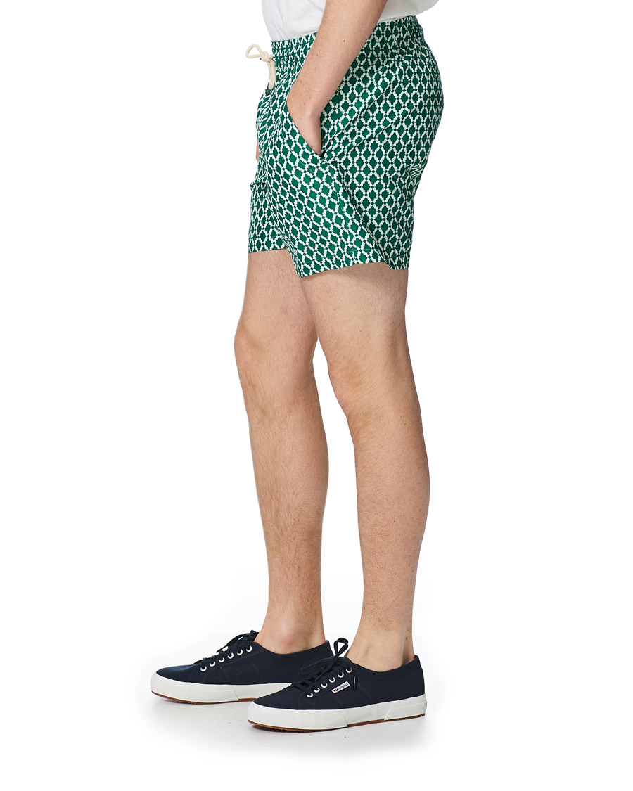 Herre | Badeshorts | OAS | Printed Swim Shorts Green Tile