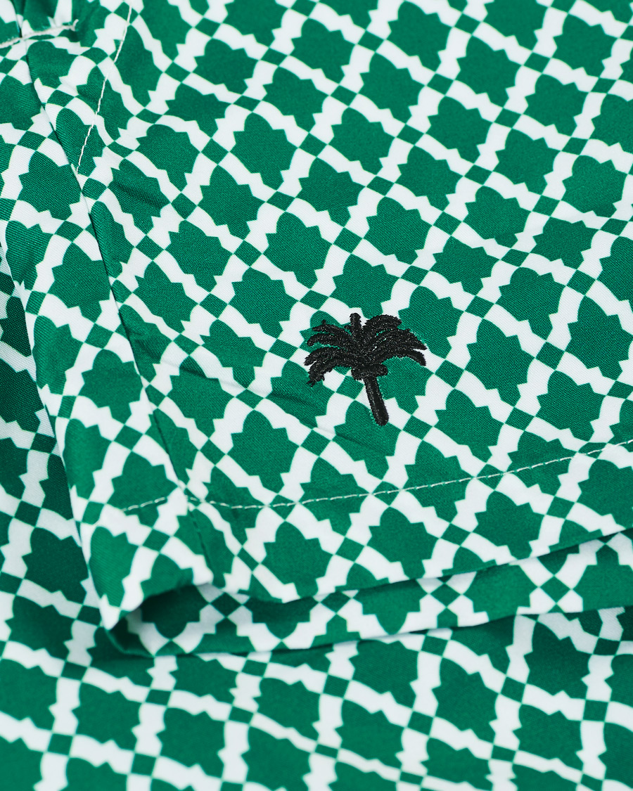 Herre | Badeshorts | OAS | Printed Swim Shorts Green Tile