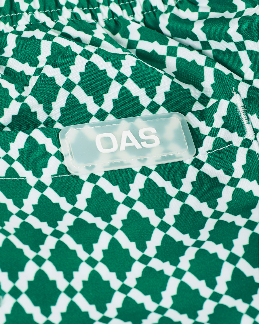 Herre | Badeshorts | OAS | Printed Swim Shorts Green Tile