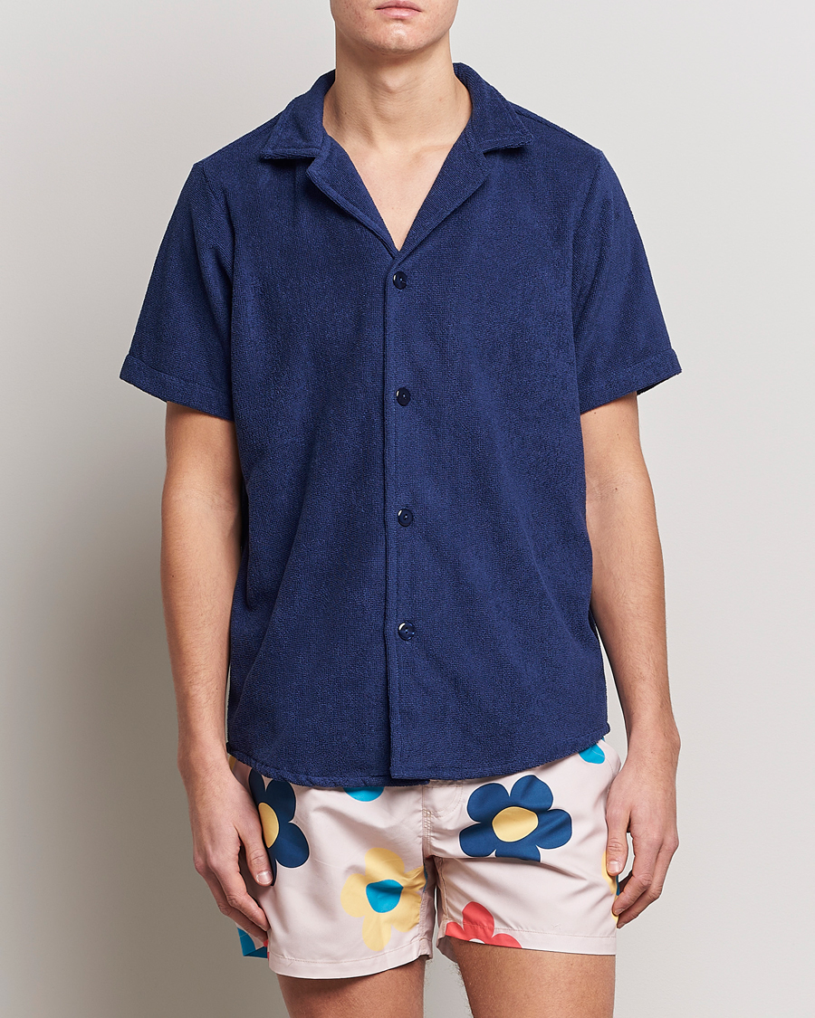 Herre | Casual | OAS | Terry Cuba Short Sleeve Shirt Navy