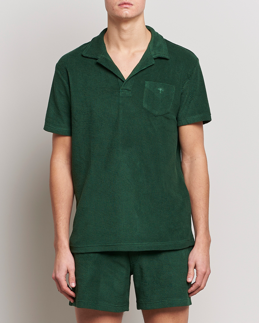 Herre | Klær | OAS | Short Sleeve Terry Polo Dark Green