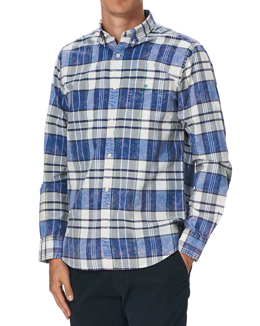 Herre | Skjorter | GANT | Regular Fit Bold Check Shirt Collage Blue