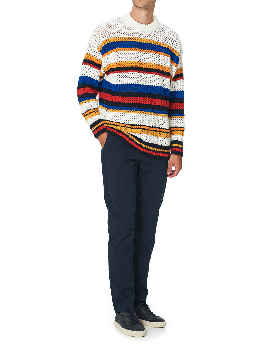 Herre | Gensere | GANT | Open Knit Stripe Crew Neck Multi