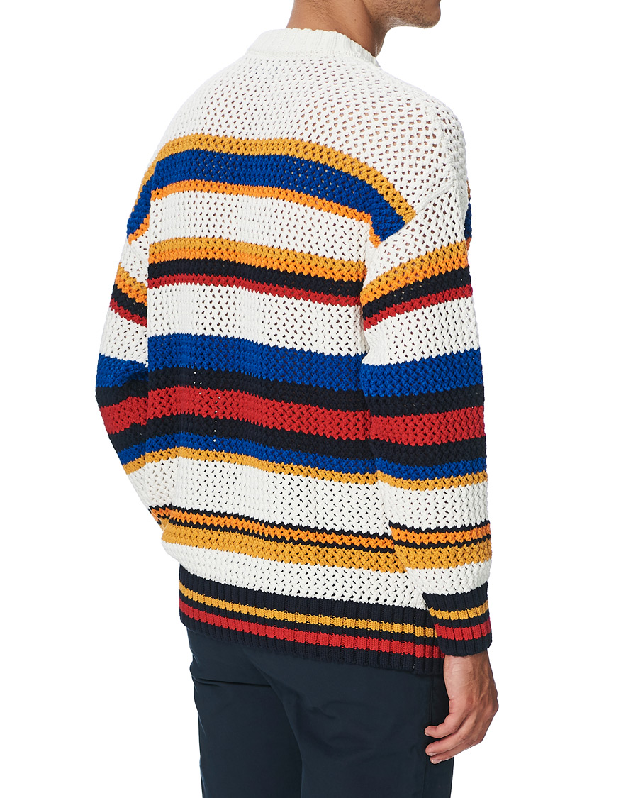 Herre | Gensere | GANT | Open Knit Stripe Crew Neck Multi