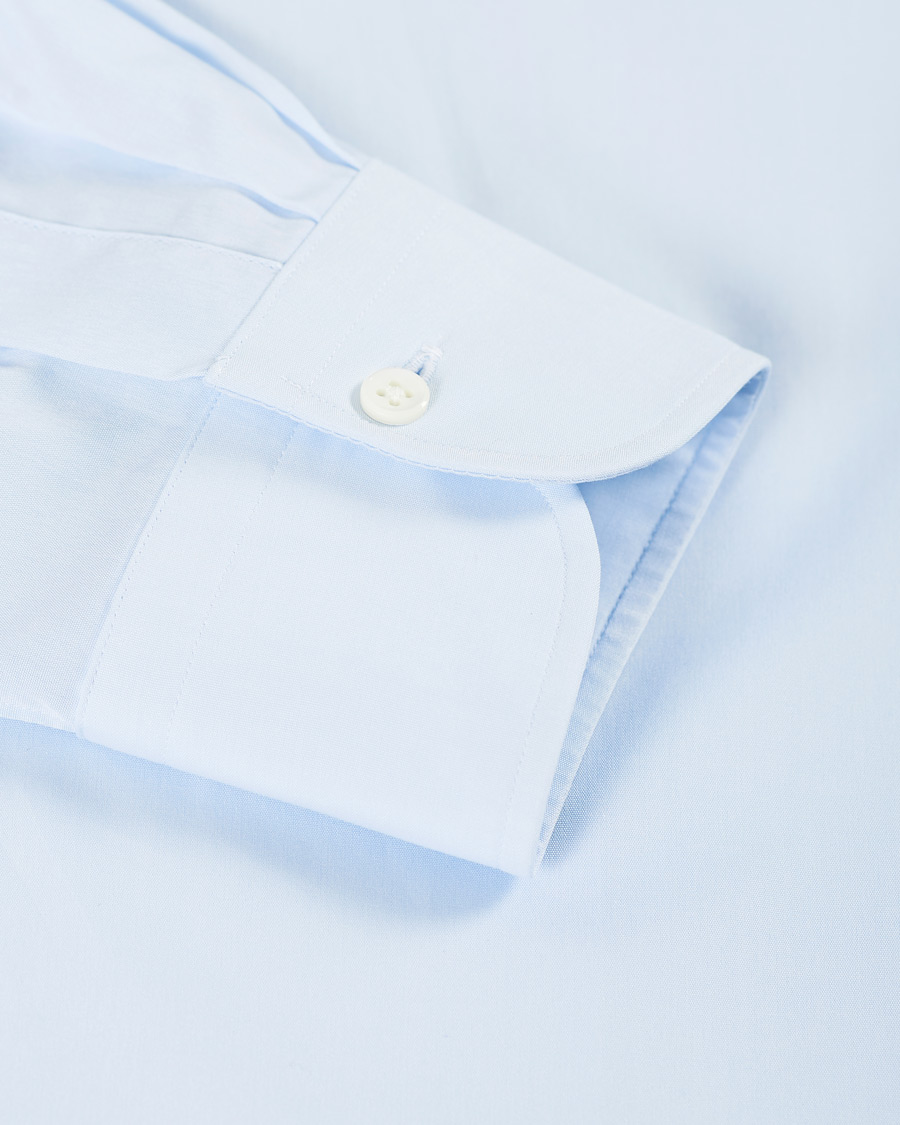 Herre | Skjorter | Kamakura Shirts | Slim Fit Broadcloth Cut Away Shirt Light Blue