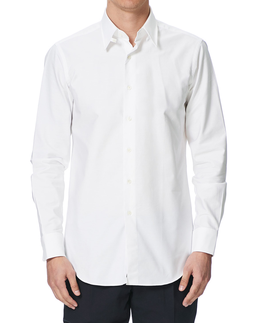 Herre | Skjorter | Kamakura Shirts | Slim Fit Oxford Tab Collar Shirt White