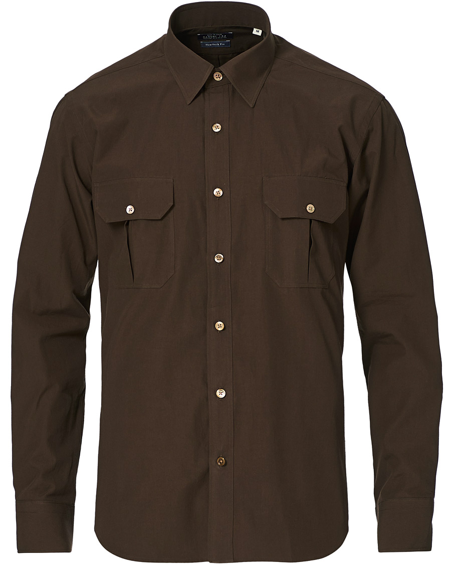 Herre | Skjorter | Kamakura Shirts | Double Pocket Overshirt Brown
