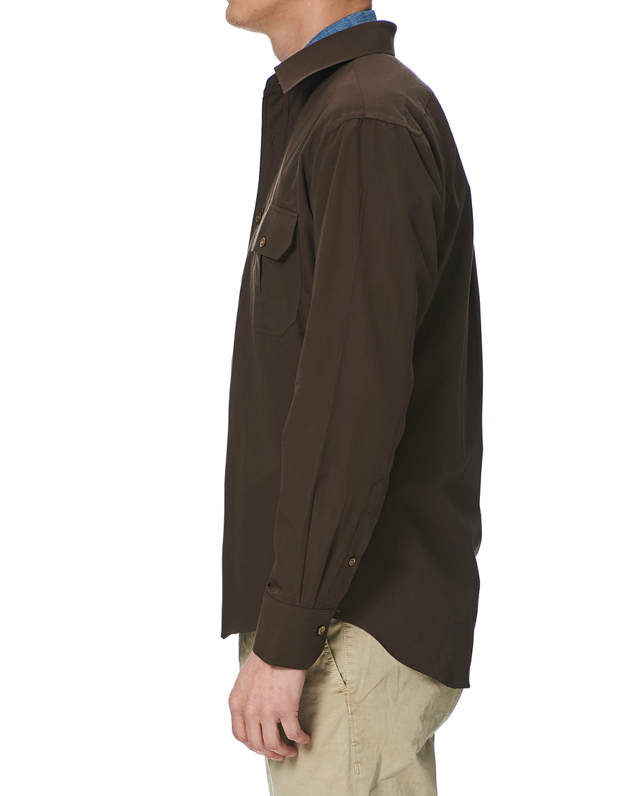 Herre | Skjorter | Kamakura Shirts | Double Pocket Overshirt Brown