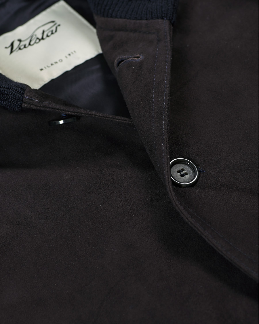 Herre | Jakker | Valstar | Valstarino Suede Combo Jacket Navy Suede