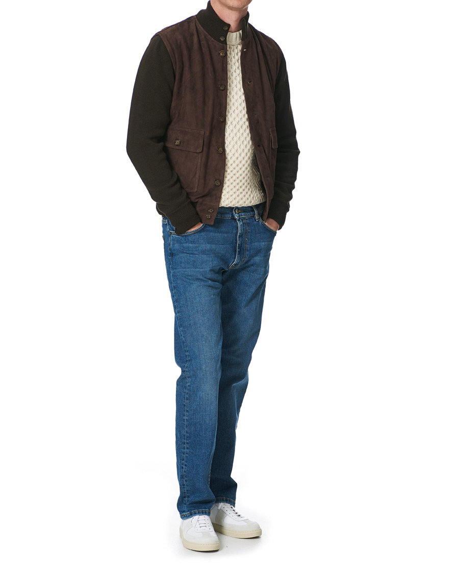 Herre | Jakker | Valstar | Valstarino Suede Combo Jacket Dark Brown Suede