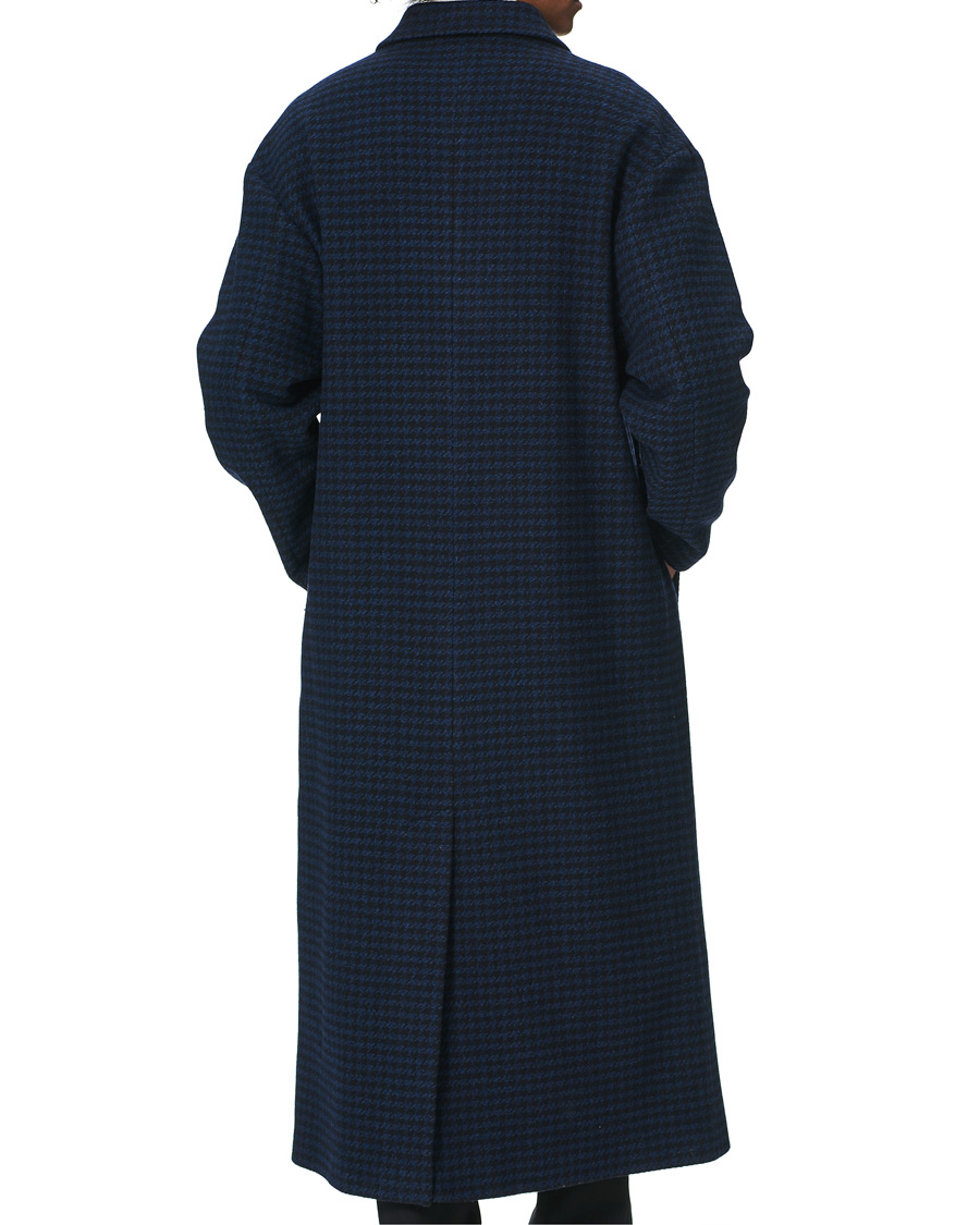 Herre | Jakker | J.Lindeberg | Willy Double Breasted Houndstooth Coat Navy