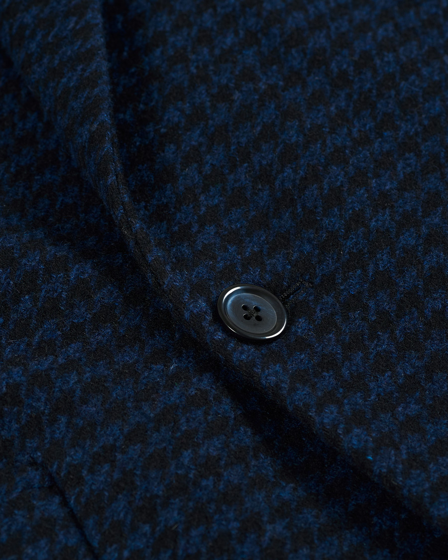 Herre | Jakker | J.Lindeberg | Willy Double Breasted Houndstooth Coat Navy