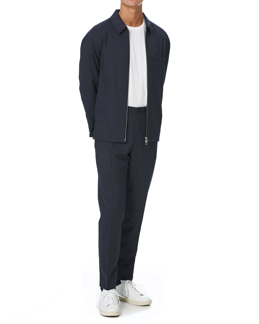 Herre | Bukser | J.Lindeberg | Sasha DS Flannel Drawstring Trousers Navy