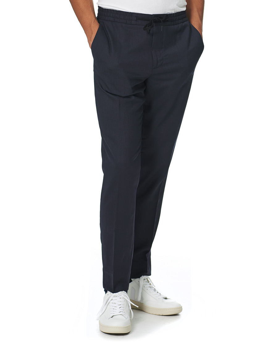 Herre | Bukser | J.Lindeberg | Sasha DS Flannel Drawstring Trousers Navy