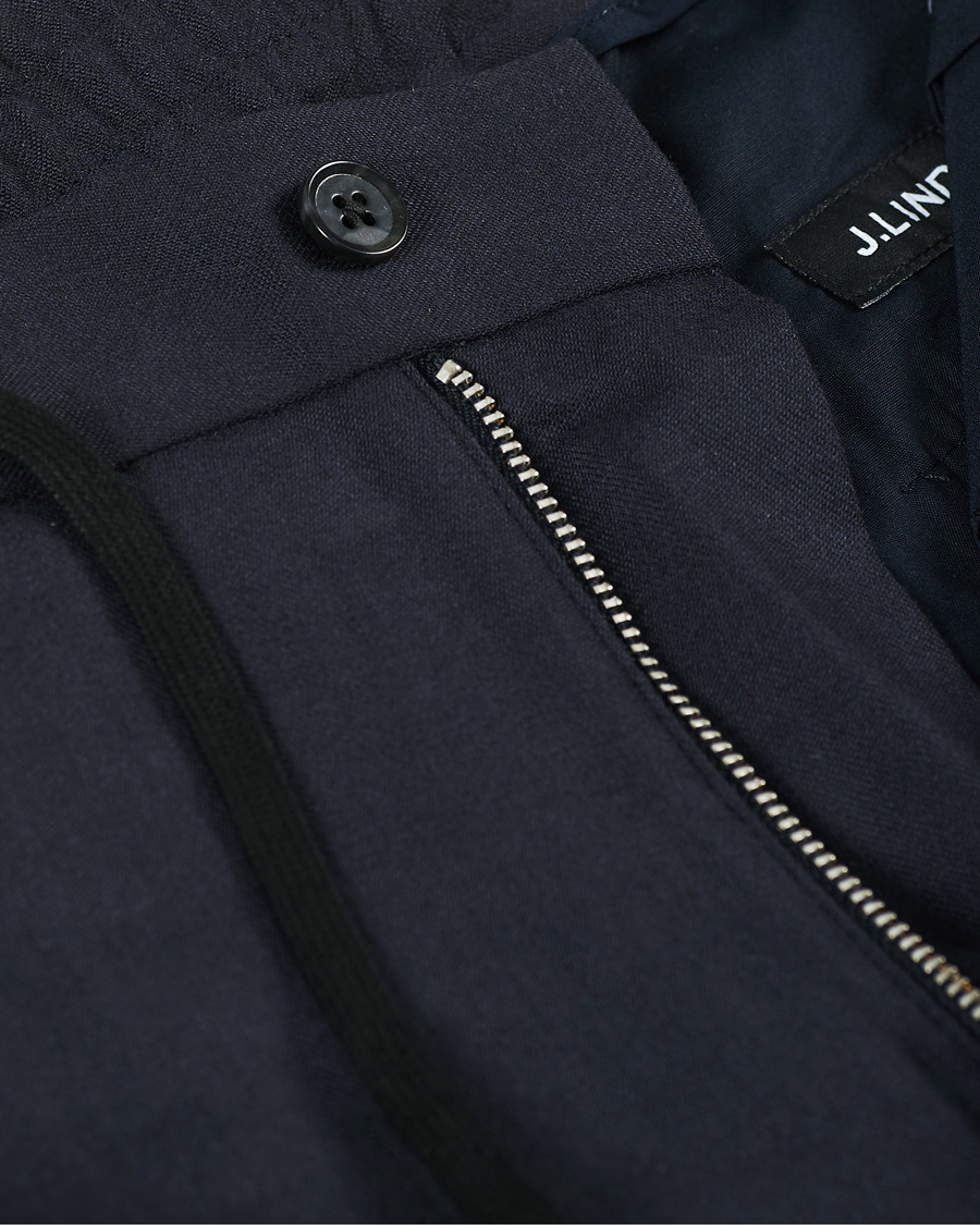 Herre | Bukser | J.Lindeberg | Sasha DS Flannel Drawstring Trousers Navy