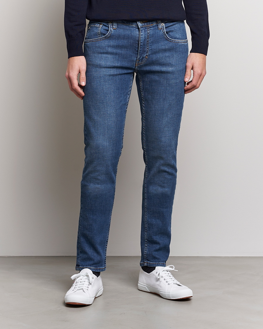 Herre | Blå jeans | J.Lindeberg | Jay Active Super Stretch Jeans Mid Blue