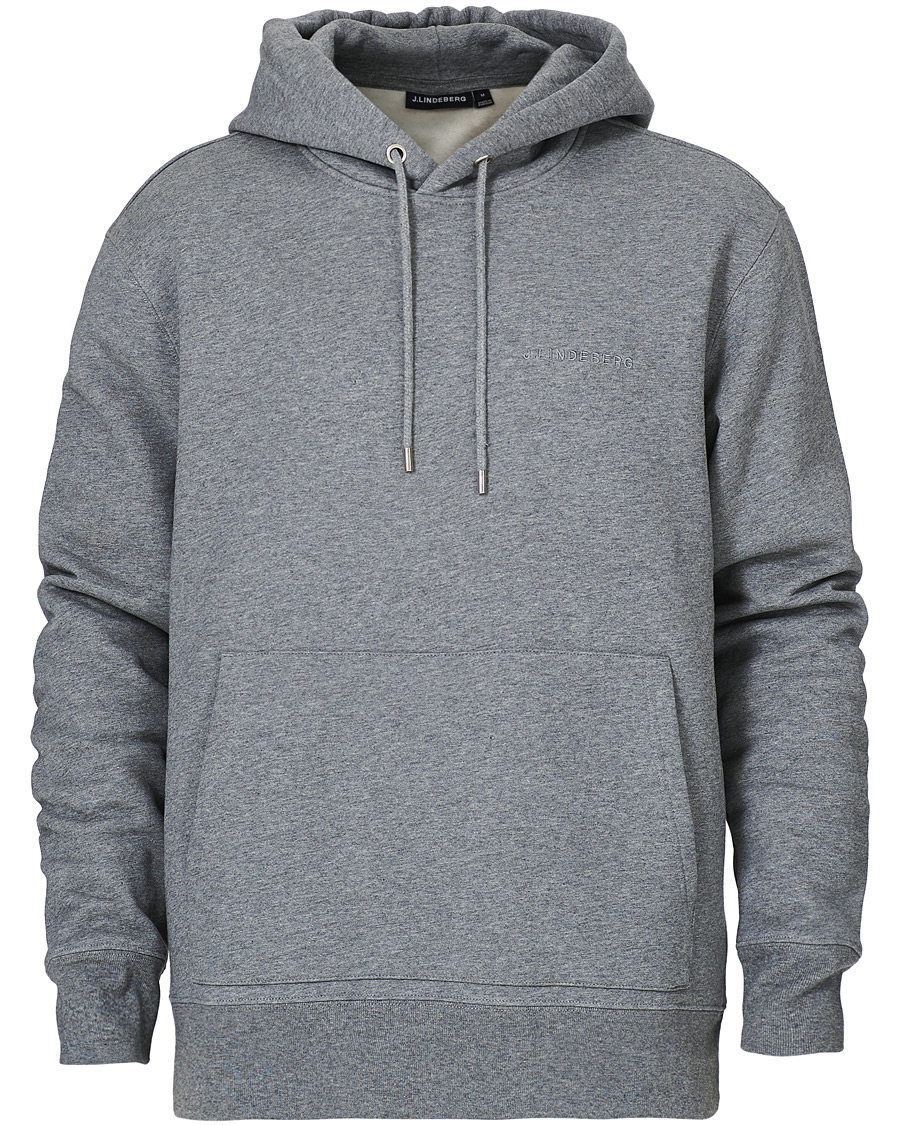 Herre | Gensere | J.Lindeberg | Chip Pocket Hoodie Stone Grey Melange