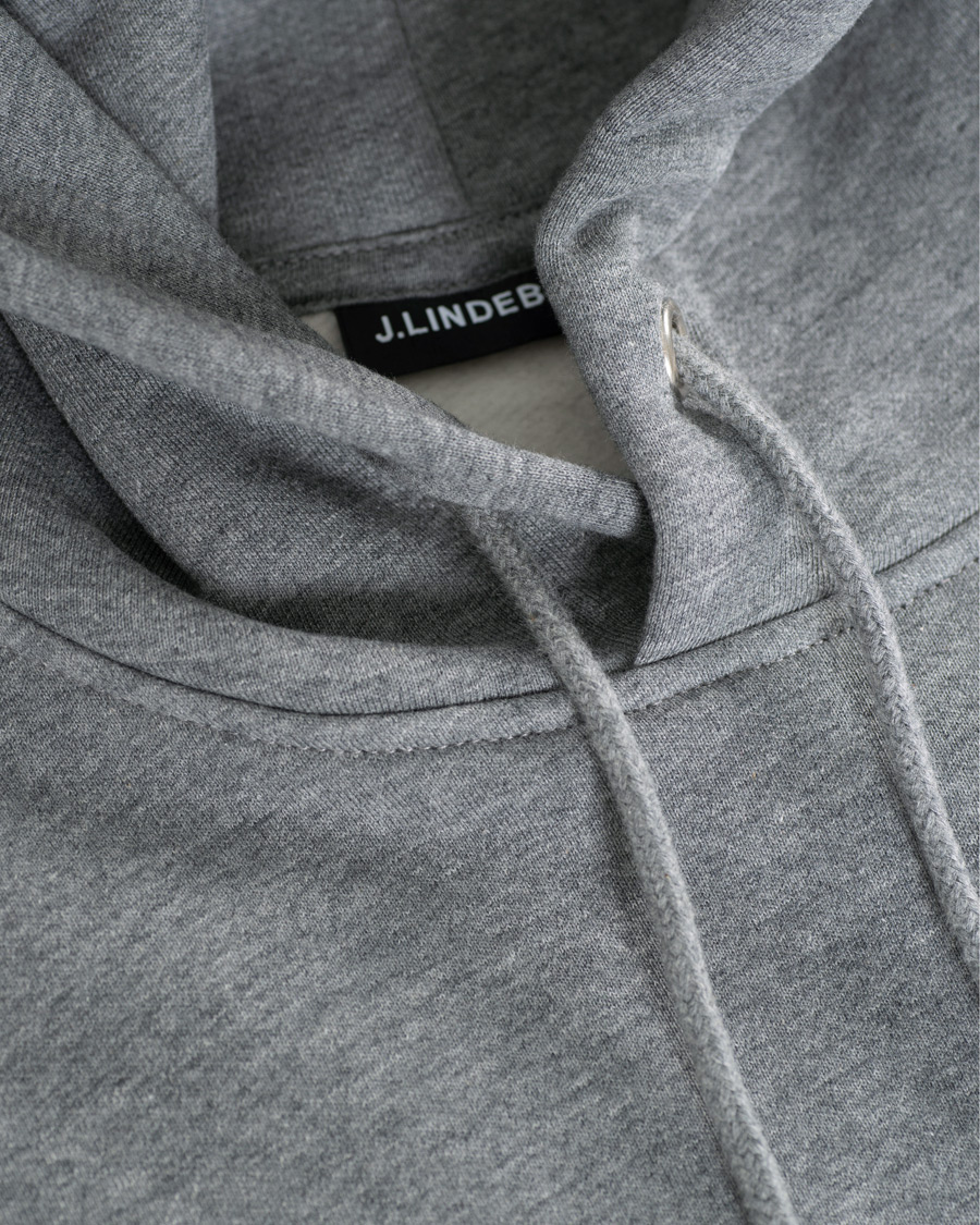 Herre | Gensere | J.Lindeberg | Chip Pocket Hoodie Stone Grey Melange